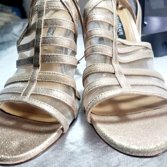 KAY UNGER GOLD HEEL SANDAL SIZE 8 Look like New. - Picture 11 of 12